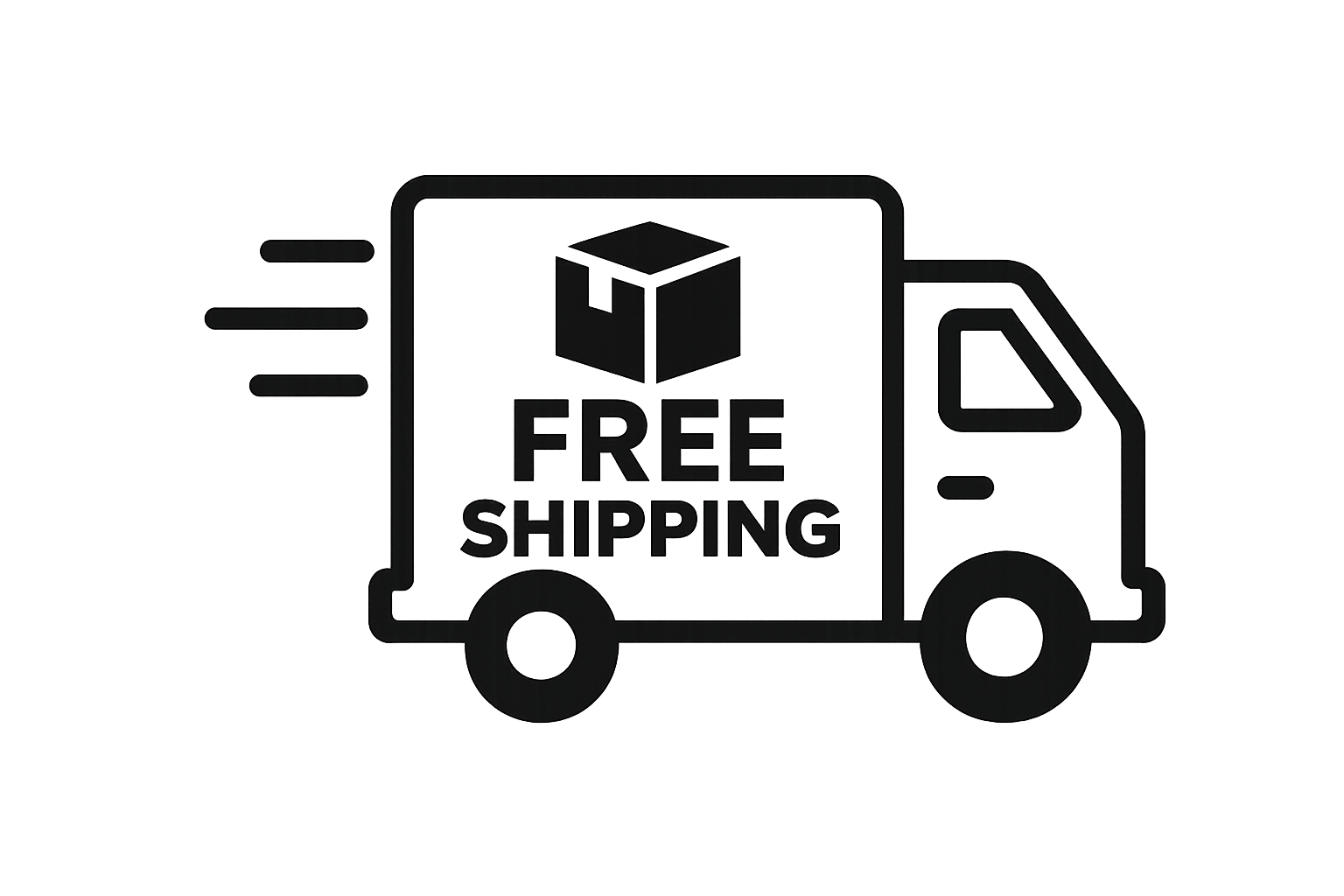 Black free shipping truck icon