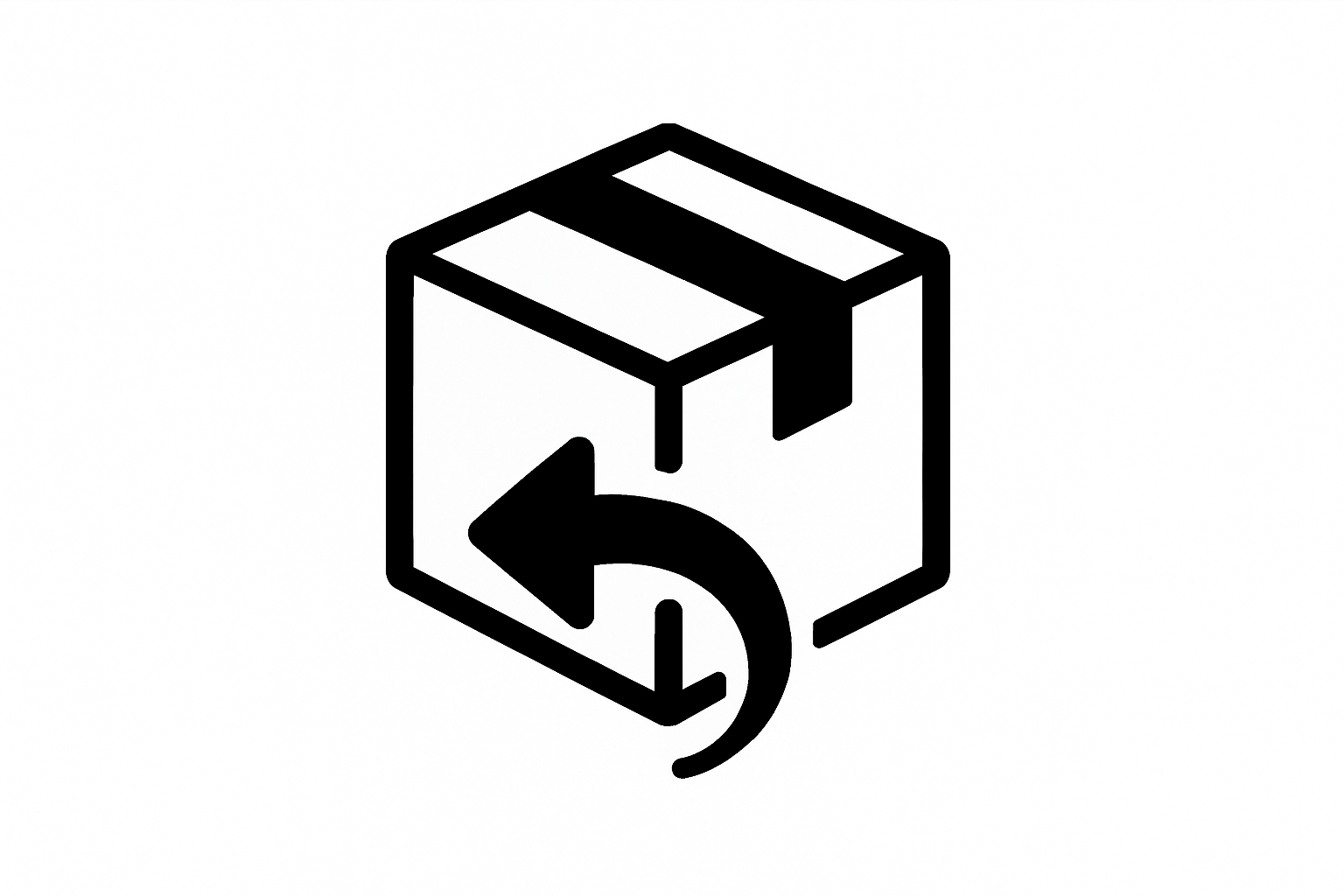 Black package return icon